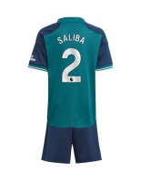 Arsenal William Saliba #2 Alternativní dres pro děti 2023-24 Krátký Rukáv (+ trenýrky)